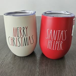 ✨ NWT Merry Christmas & Santa's Helper Wine Tumbler | Rae Dunn
